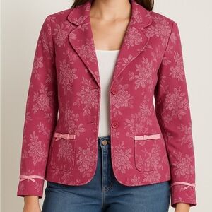 Susan Graver Pink Floral Blazer